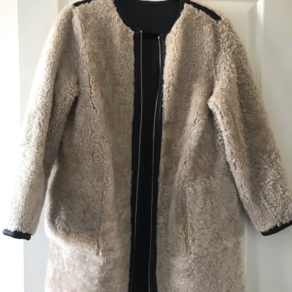 Kate Spade Reversible Shearling and Leather Coat